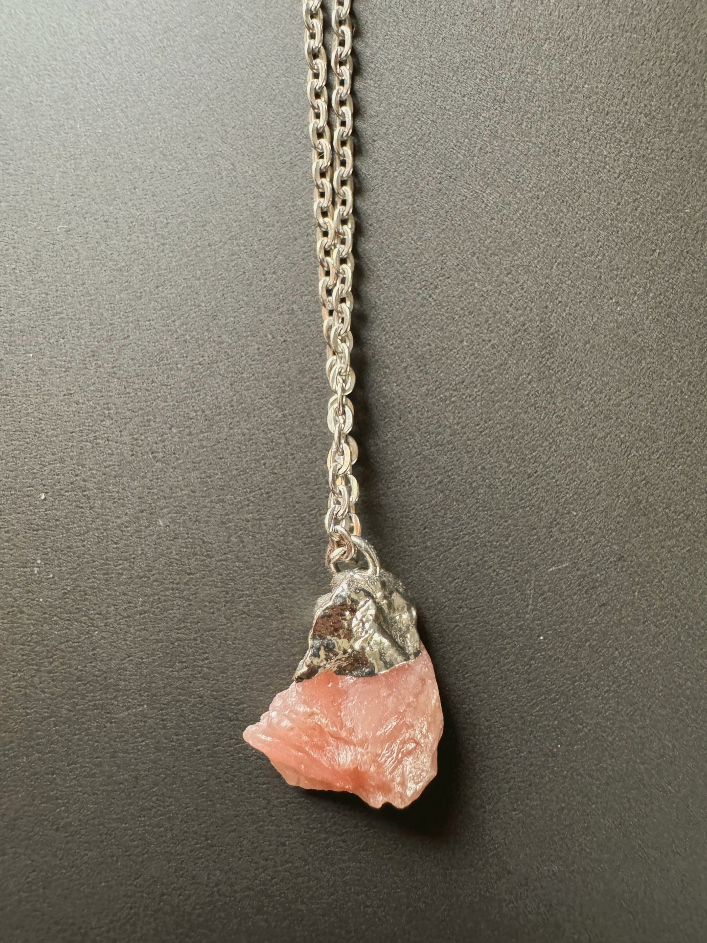 Andenopal Kette (roh, silber)