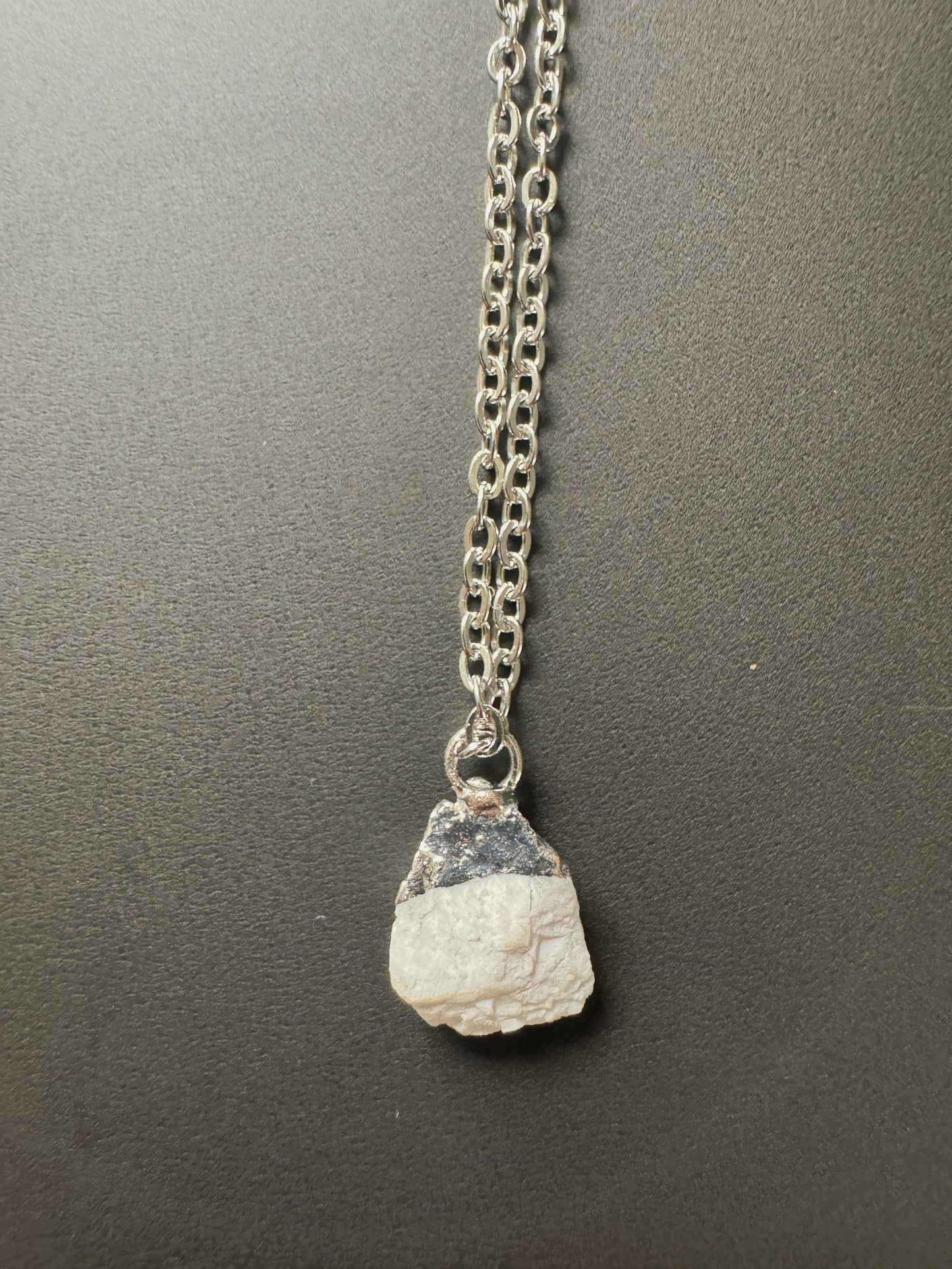 Mondsteinkette (roh, silber)