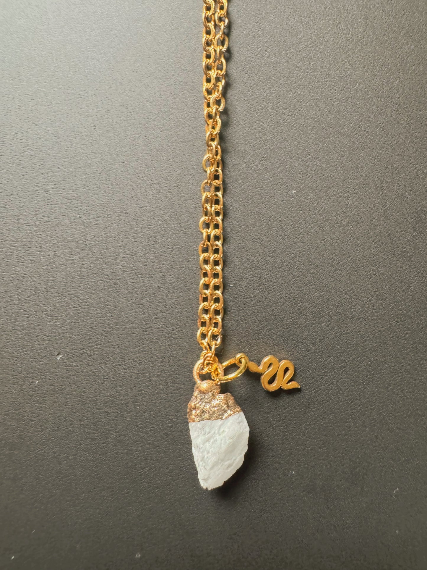 Mondsteinkette (roh, gold)