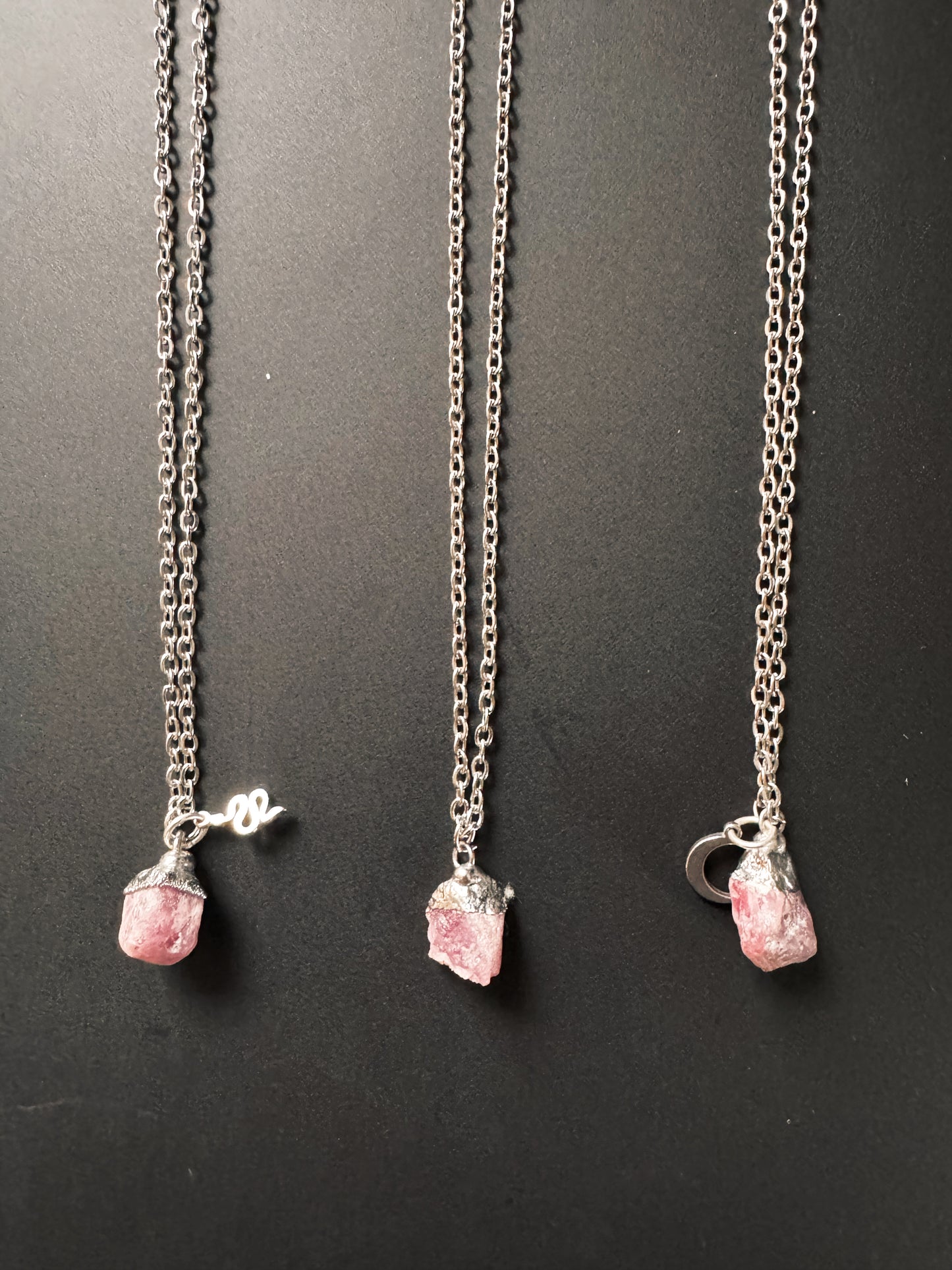 Rubin Kette (roh, silber)