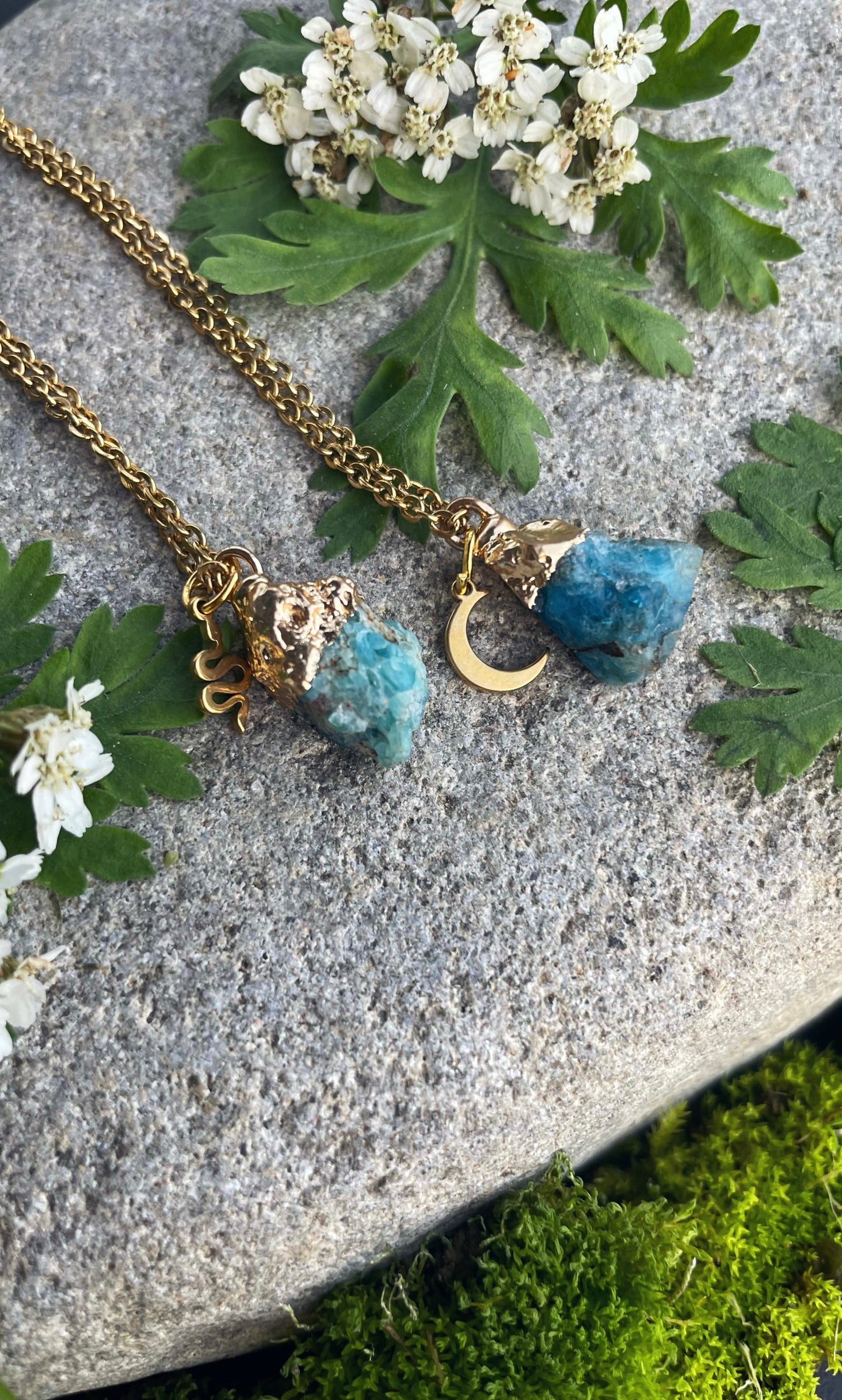 Apatit Kette (roh, gold)