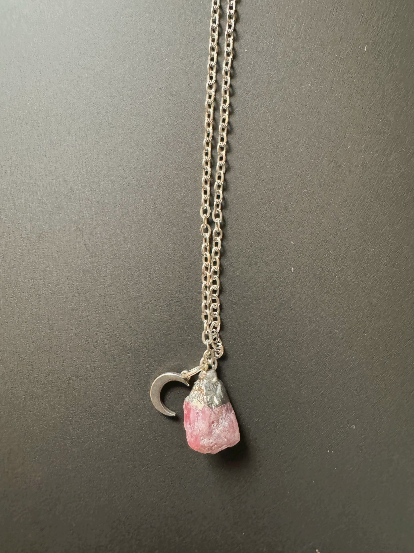 Rubin Kette (roh, silber)