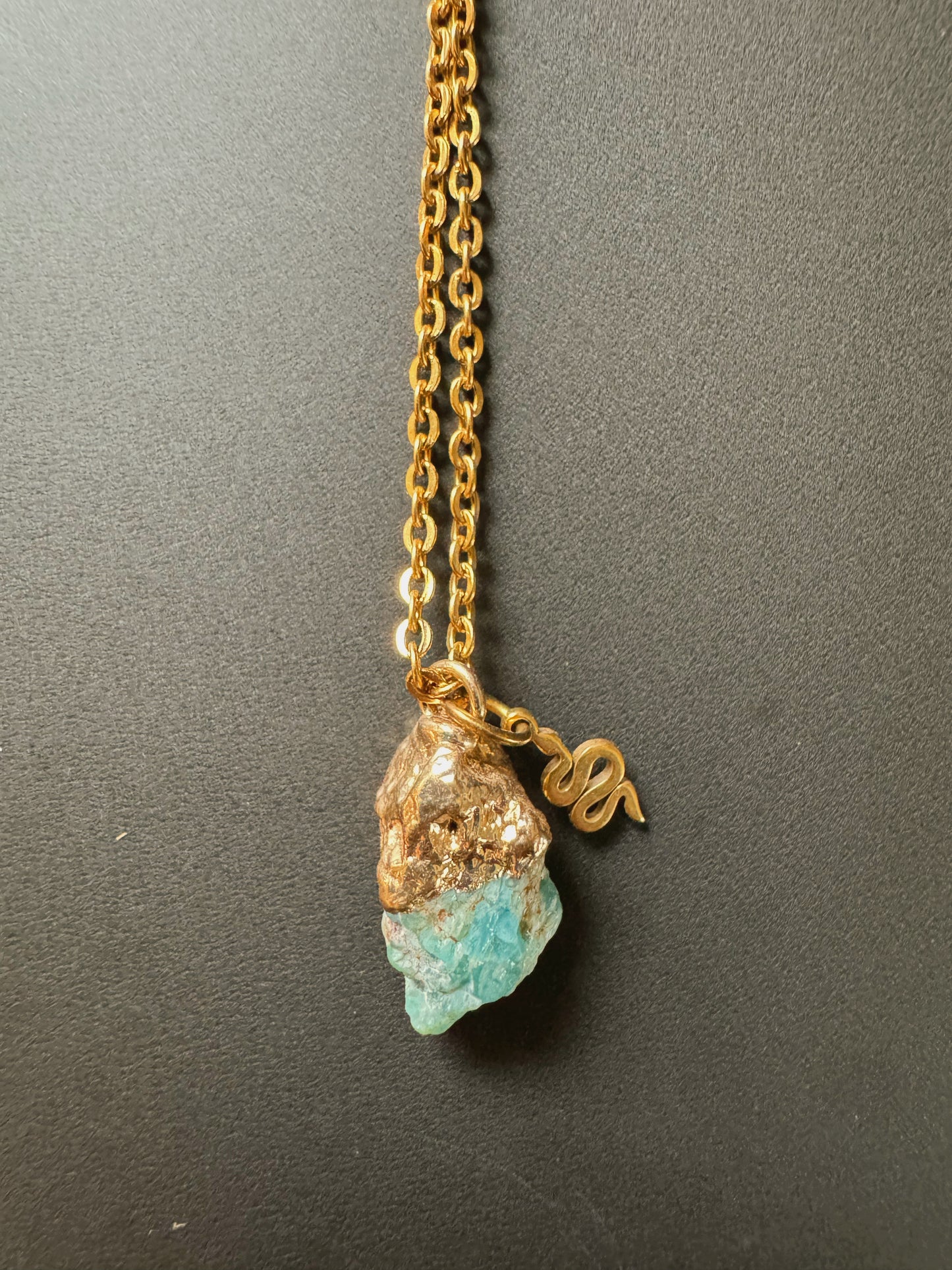 Apatit Kette (roh, gold)