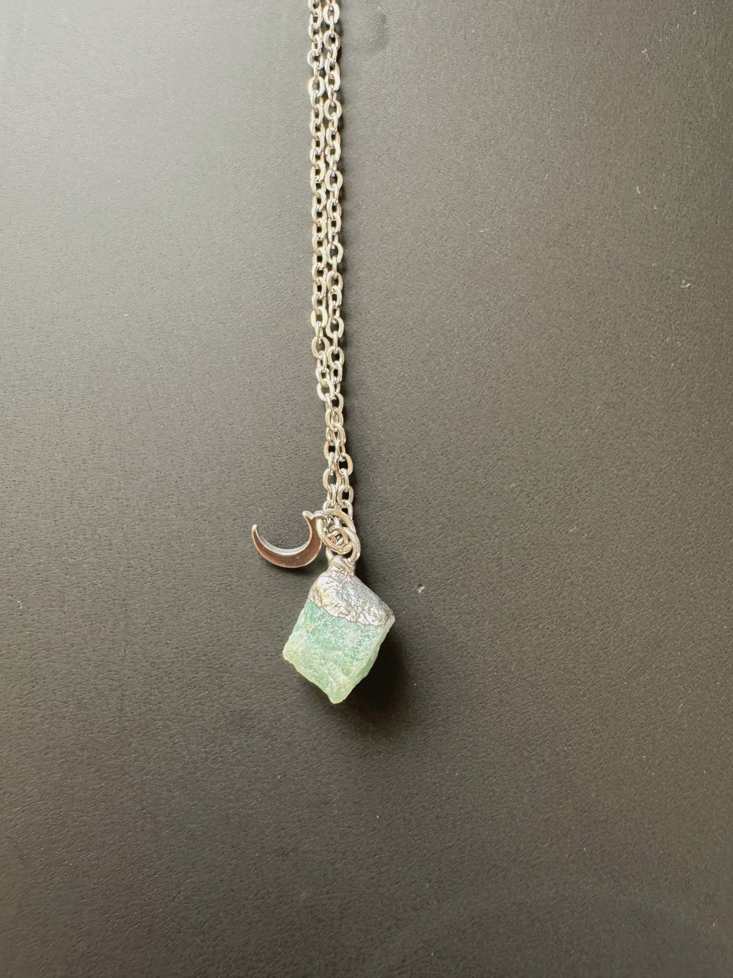 Aventurin Kette (roh, silber)