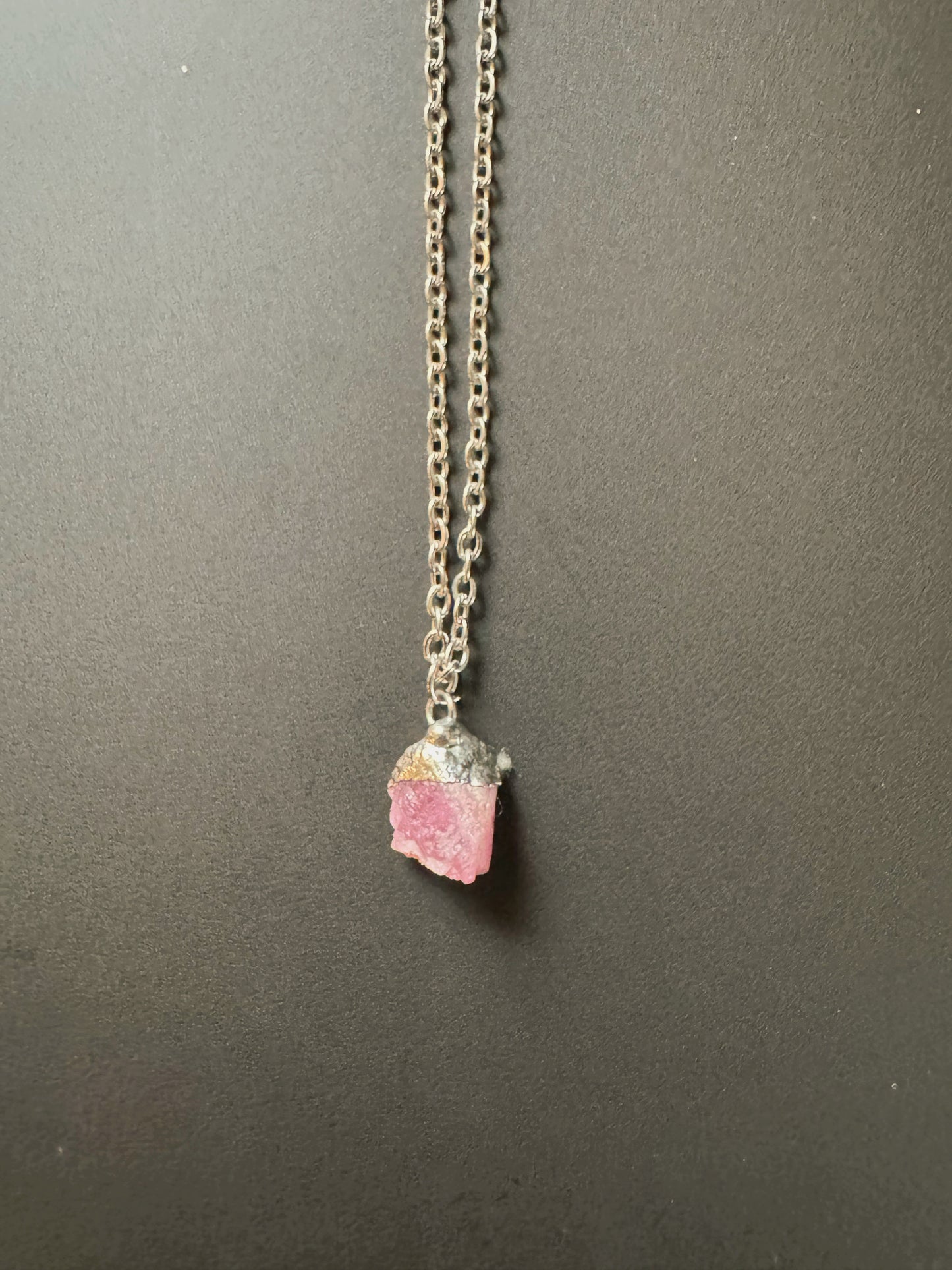 Rubin Kette (roh, silber)