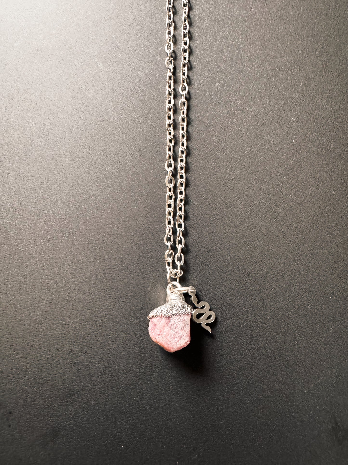 Rubin Kette (roh, silber)