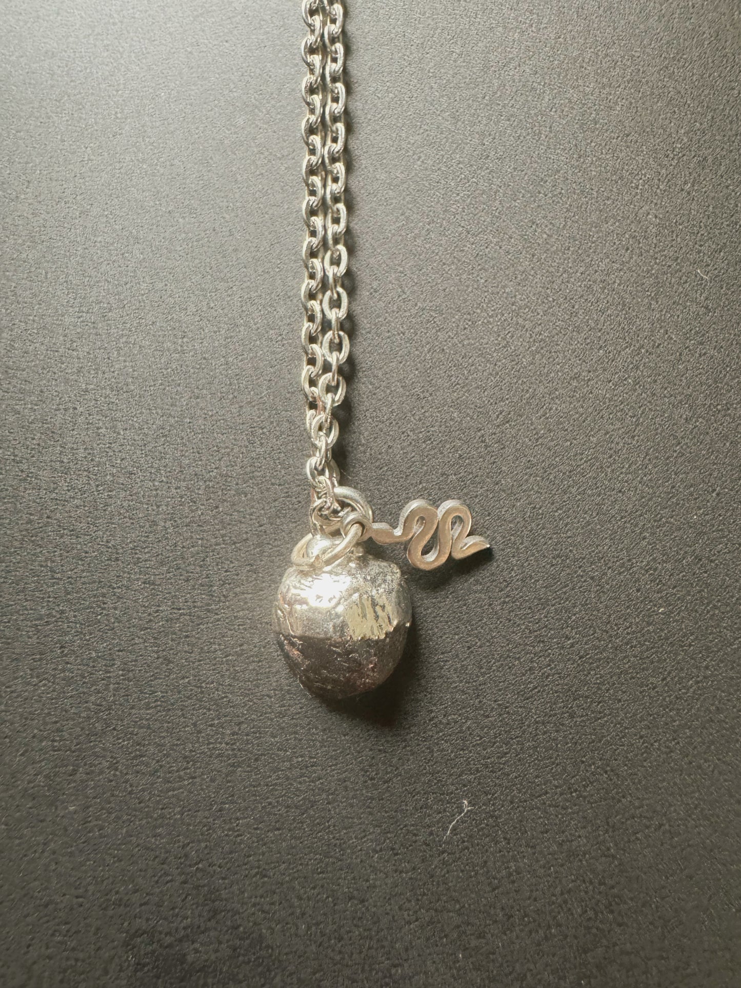 Granat Kette (roh, silber)