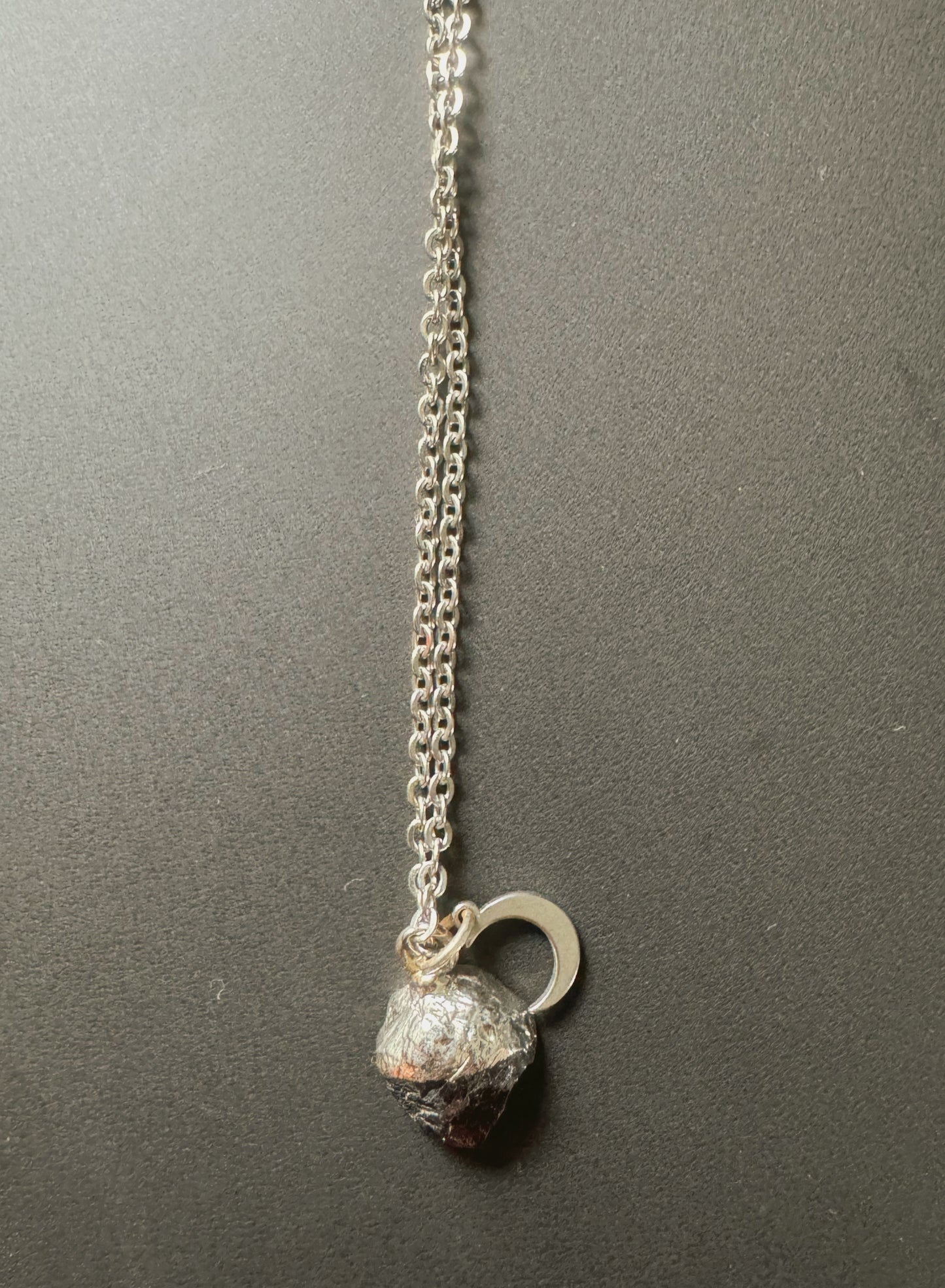 Granat Kette (roh, silber)