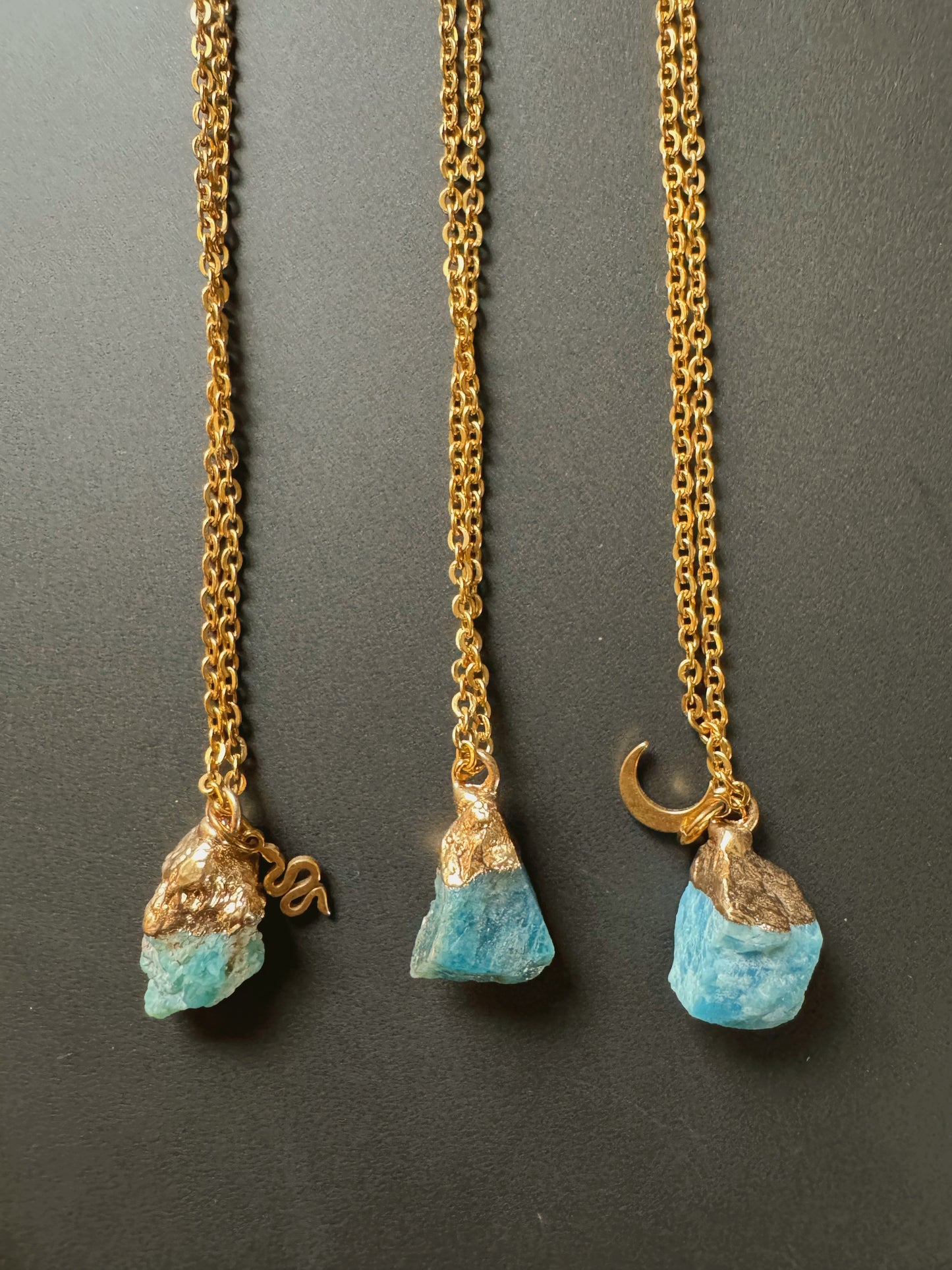 Apatit Kette (roh, gold)