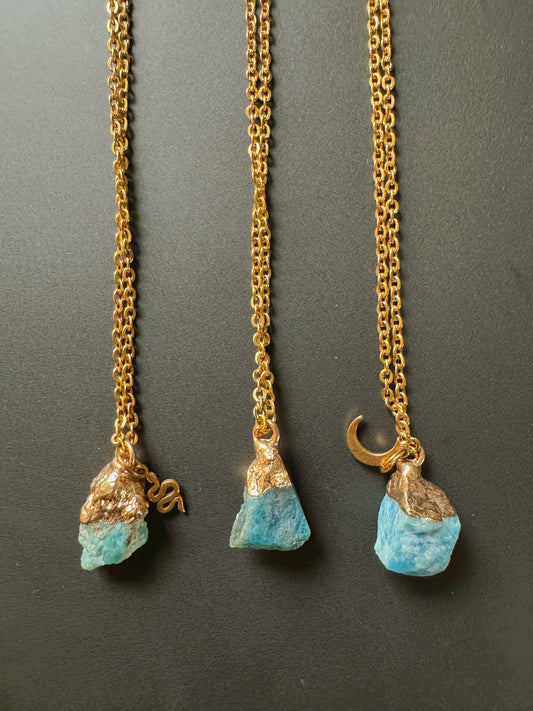 Apatit Kette (roh, gold)