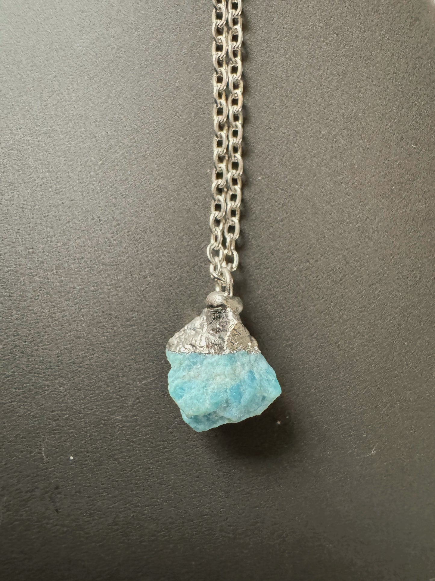 Apatit Kette (roh, silber)