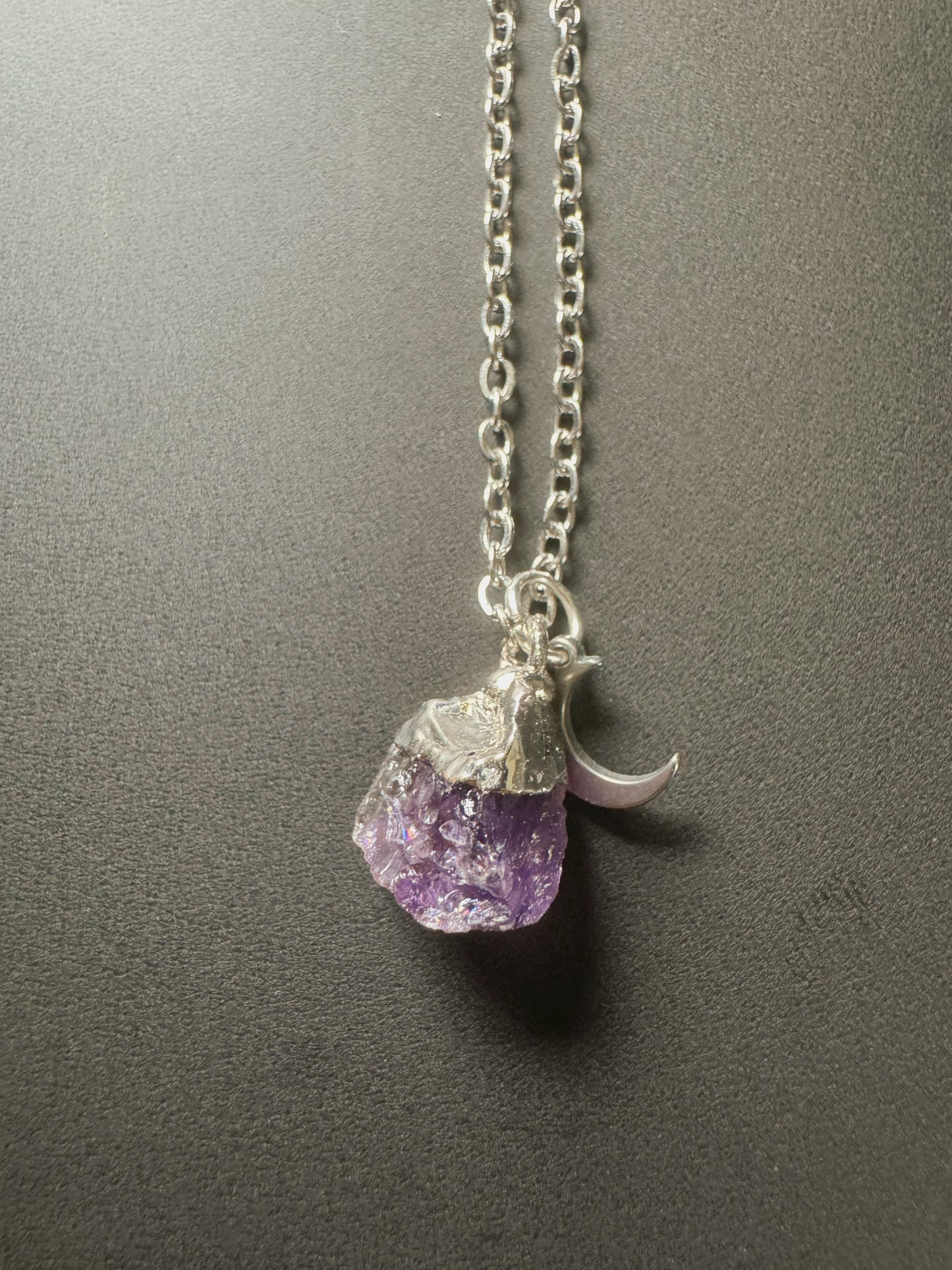 Amethyst Kette (roh, silber)