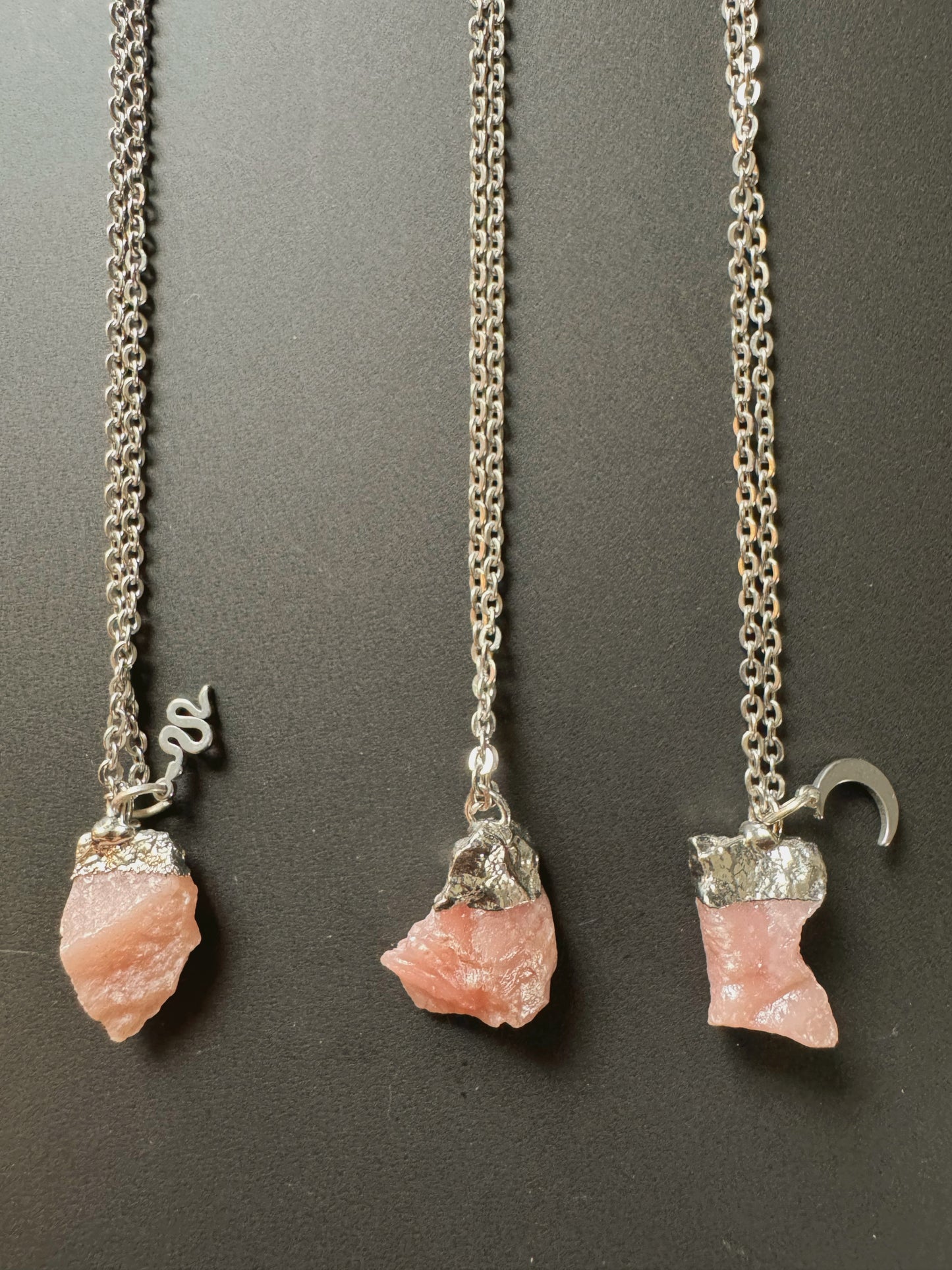 Andenopal Kette (roh, silber)