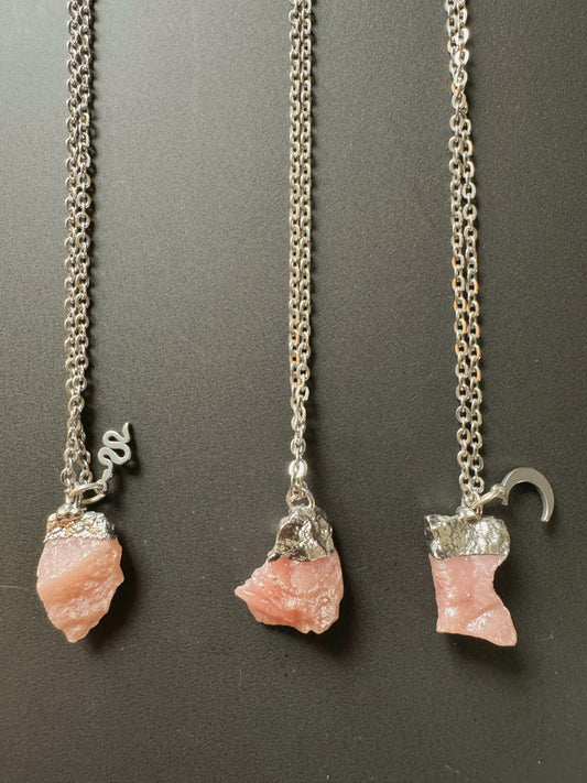 Andenopal Kette (roh, silber)