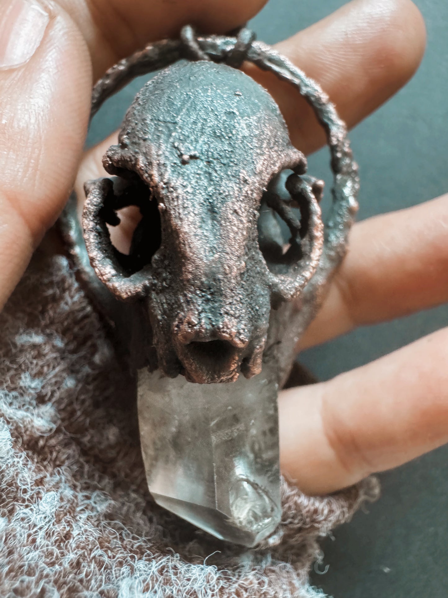 Catskull Lemurian Quarz Kette