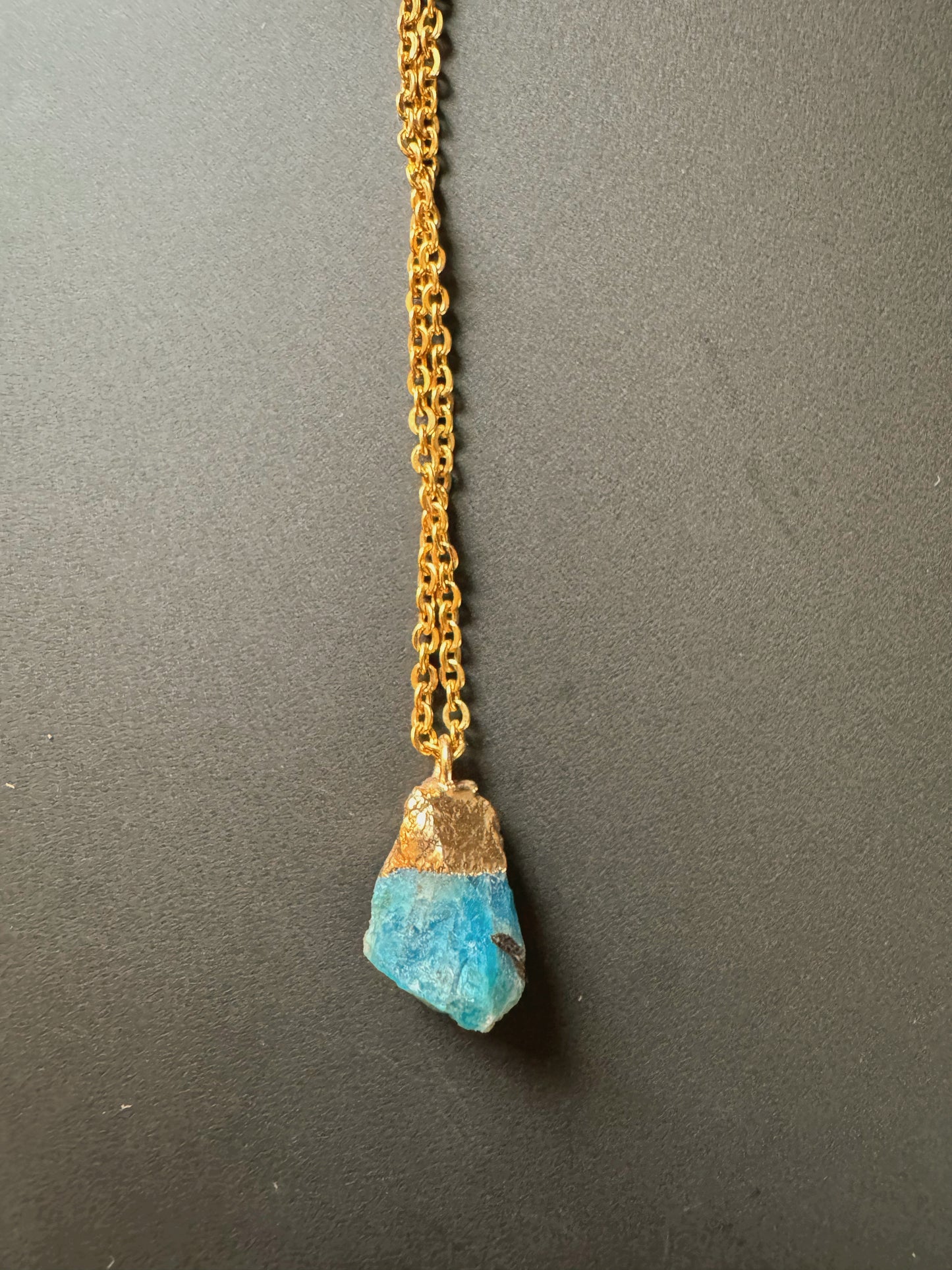 Apatit Kette (roh, gold)