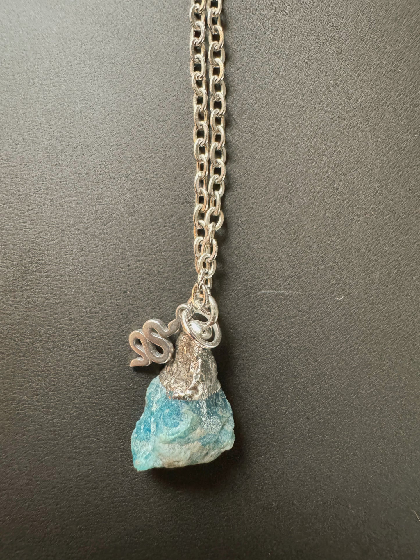Apatit Kette (roh, silber)