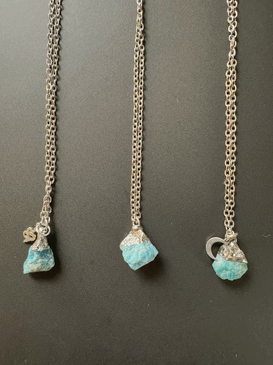 Apatit Kette (roh, silber)