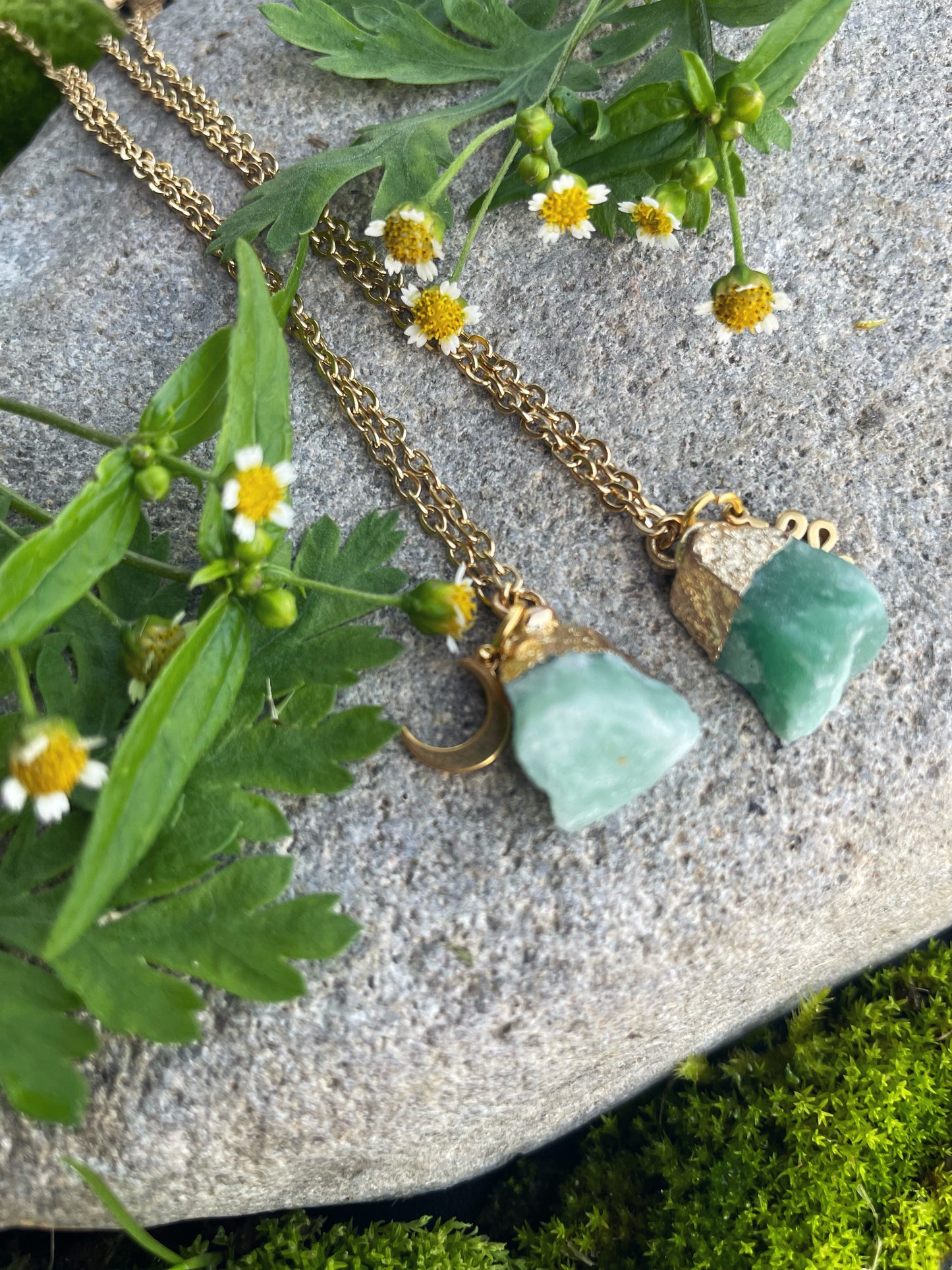 Aventurin Kette (roh, gold)