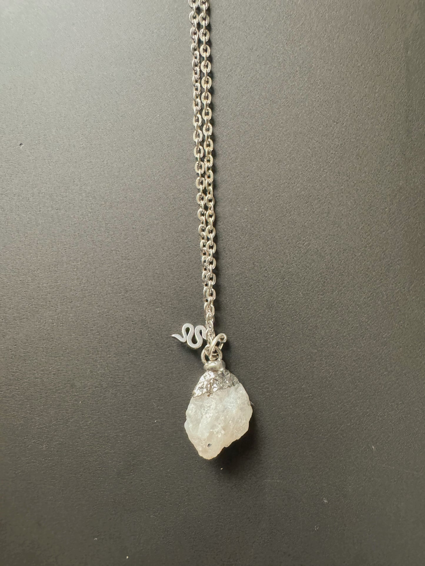 Mondsteinkette (roh, silber)