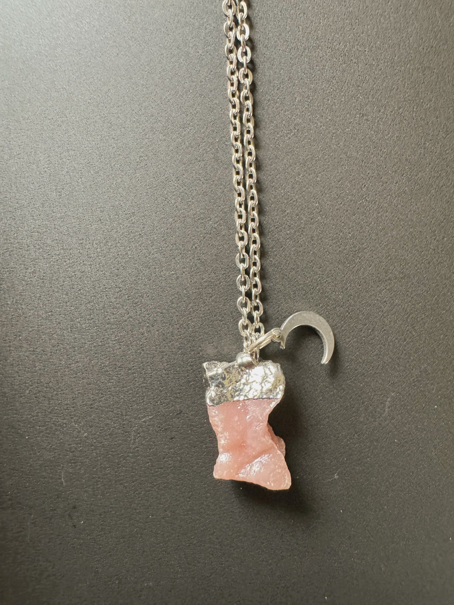 Andenopal Kette (roh, silber)