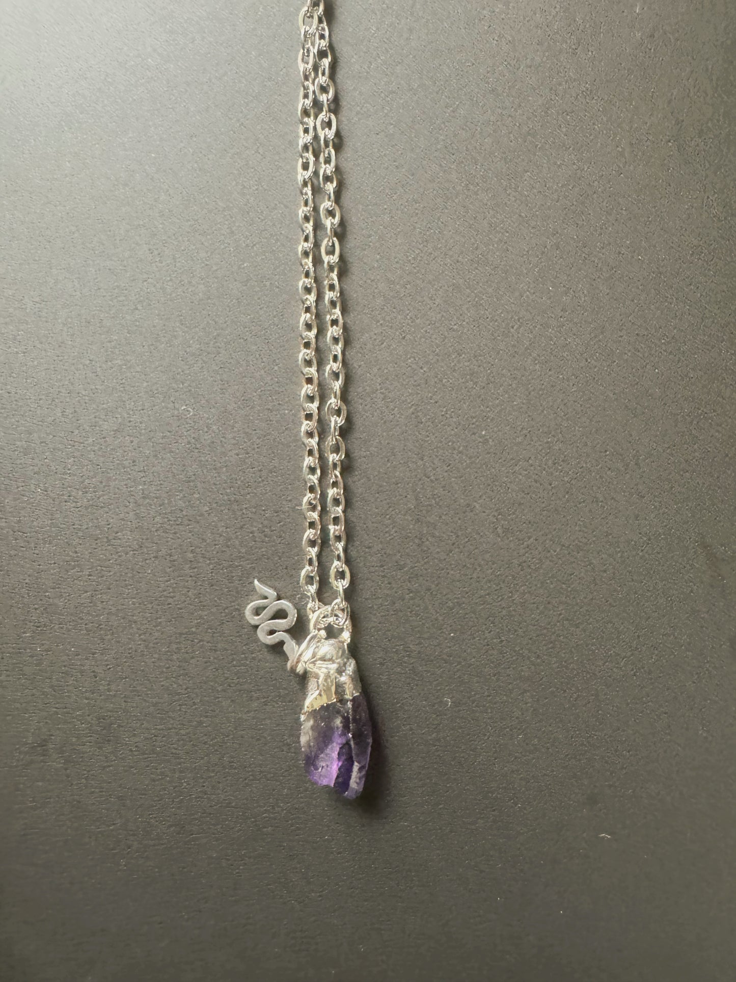 Amethyst Kette (roh, silber)