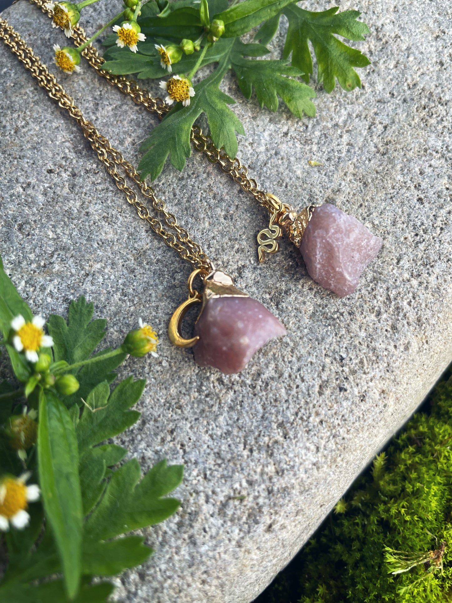 Andenopal Kette (roh, gold)