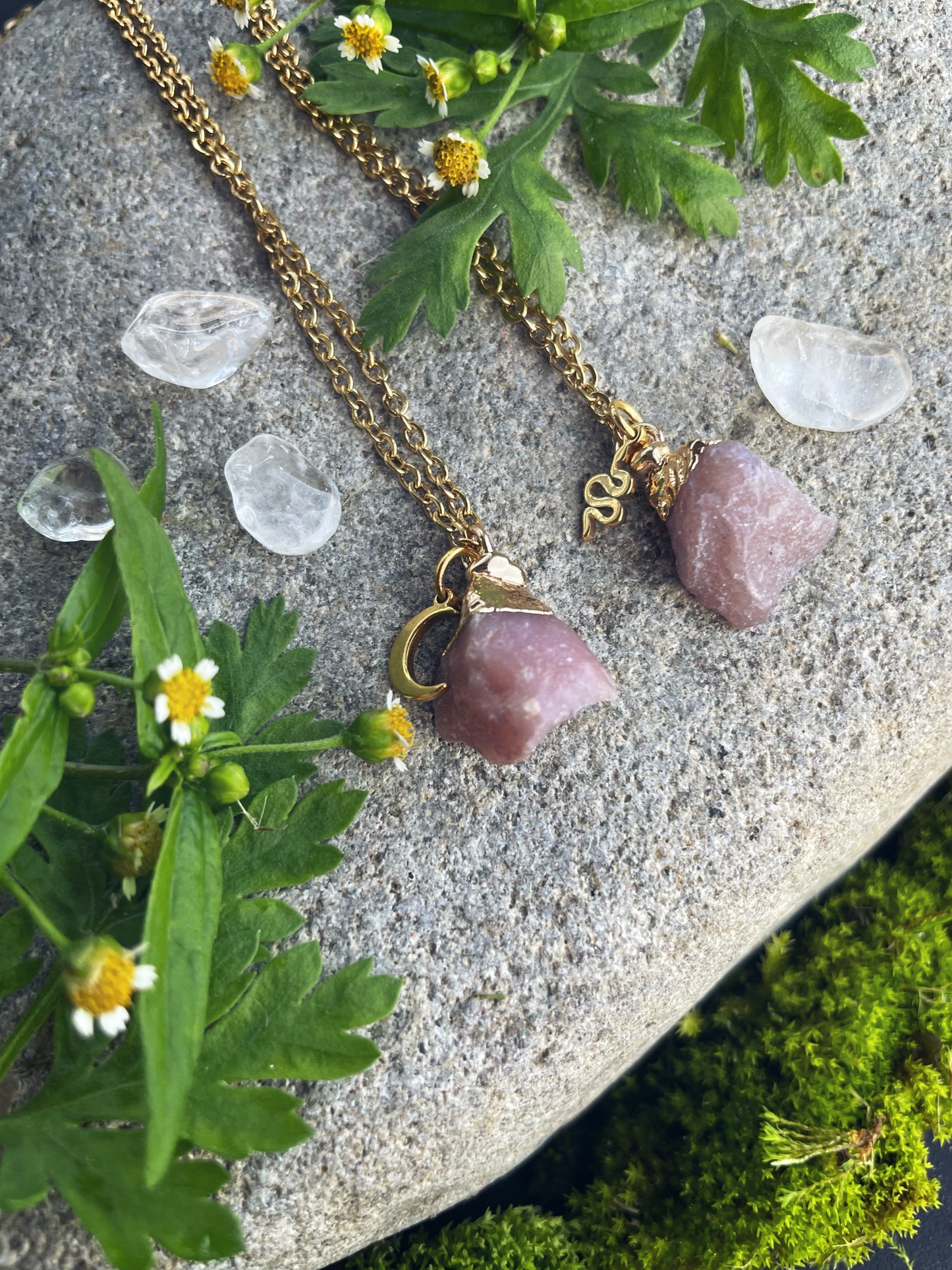 Andenopal Kette (roh, gold)