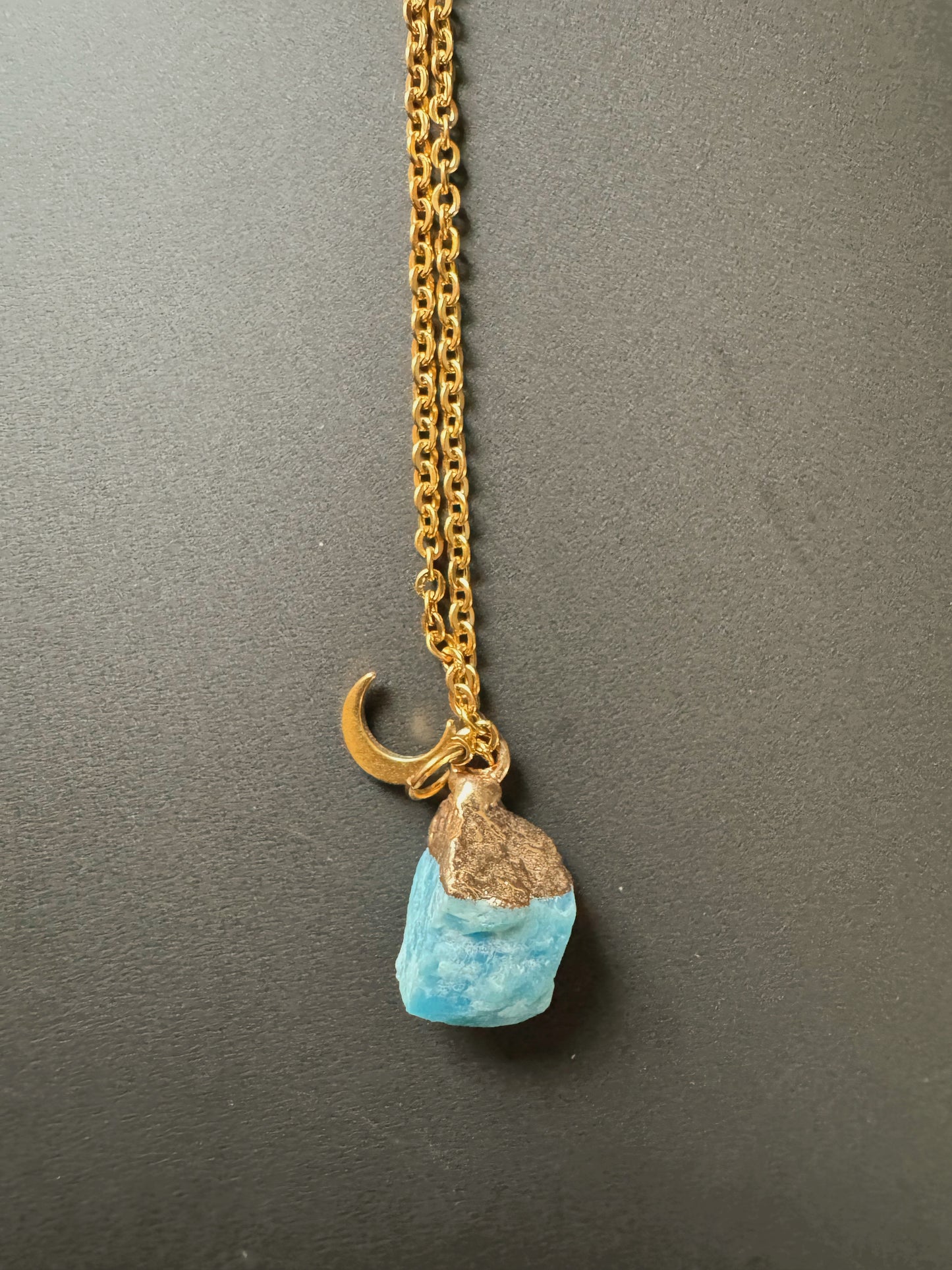 Apatit Kette (roh, gold)