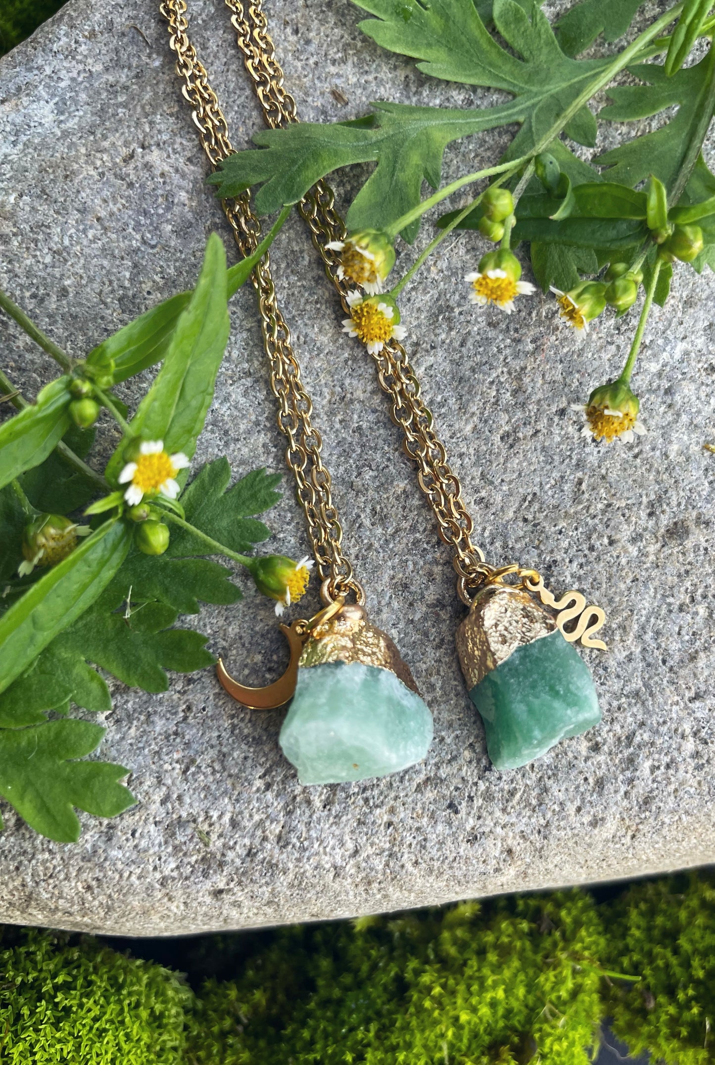 Aventurin Kette (roh, gold)