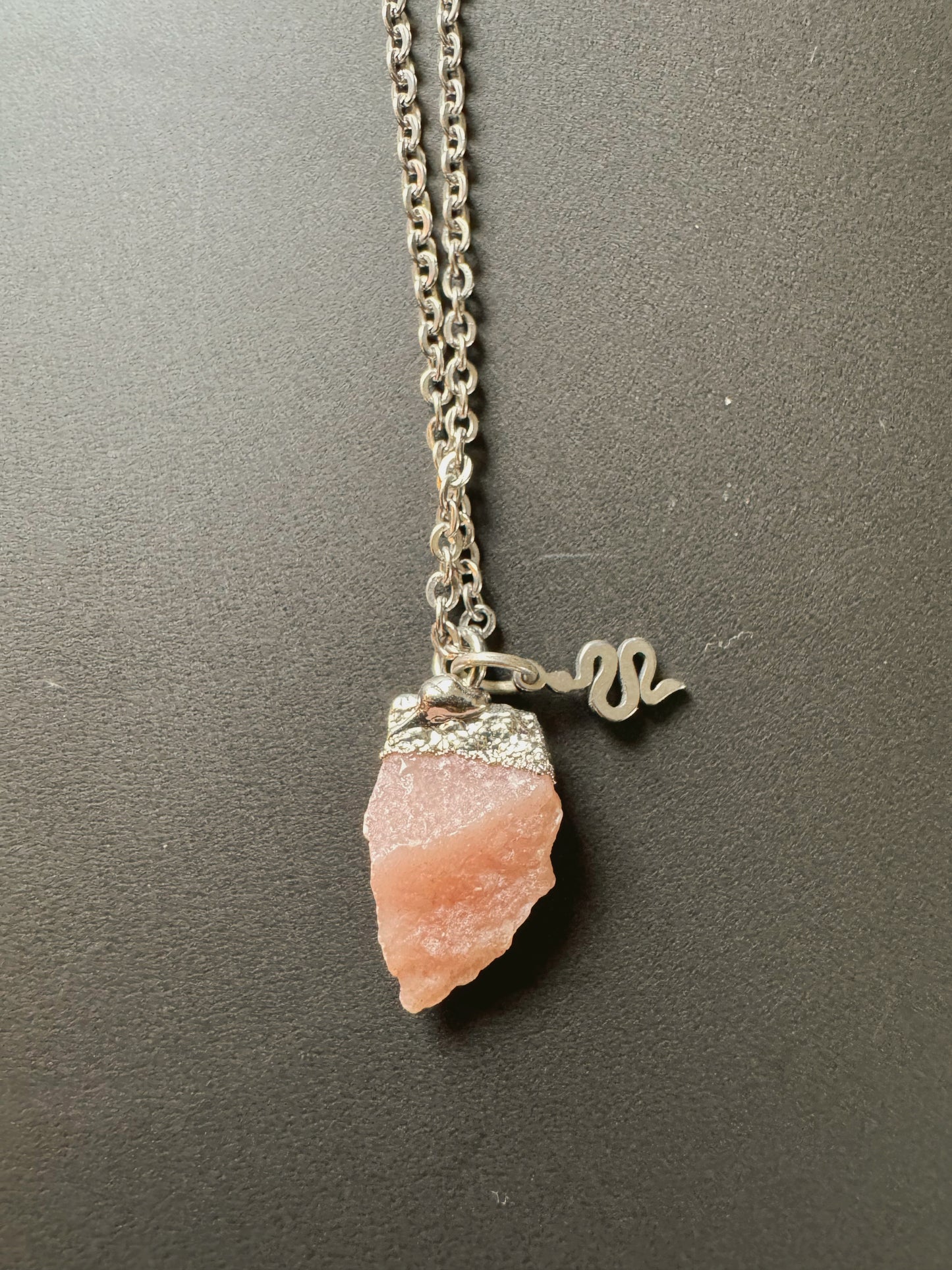 Andenopal Kette (roh, silber)