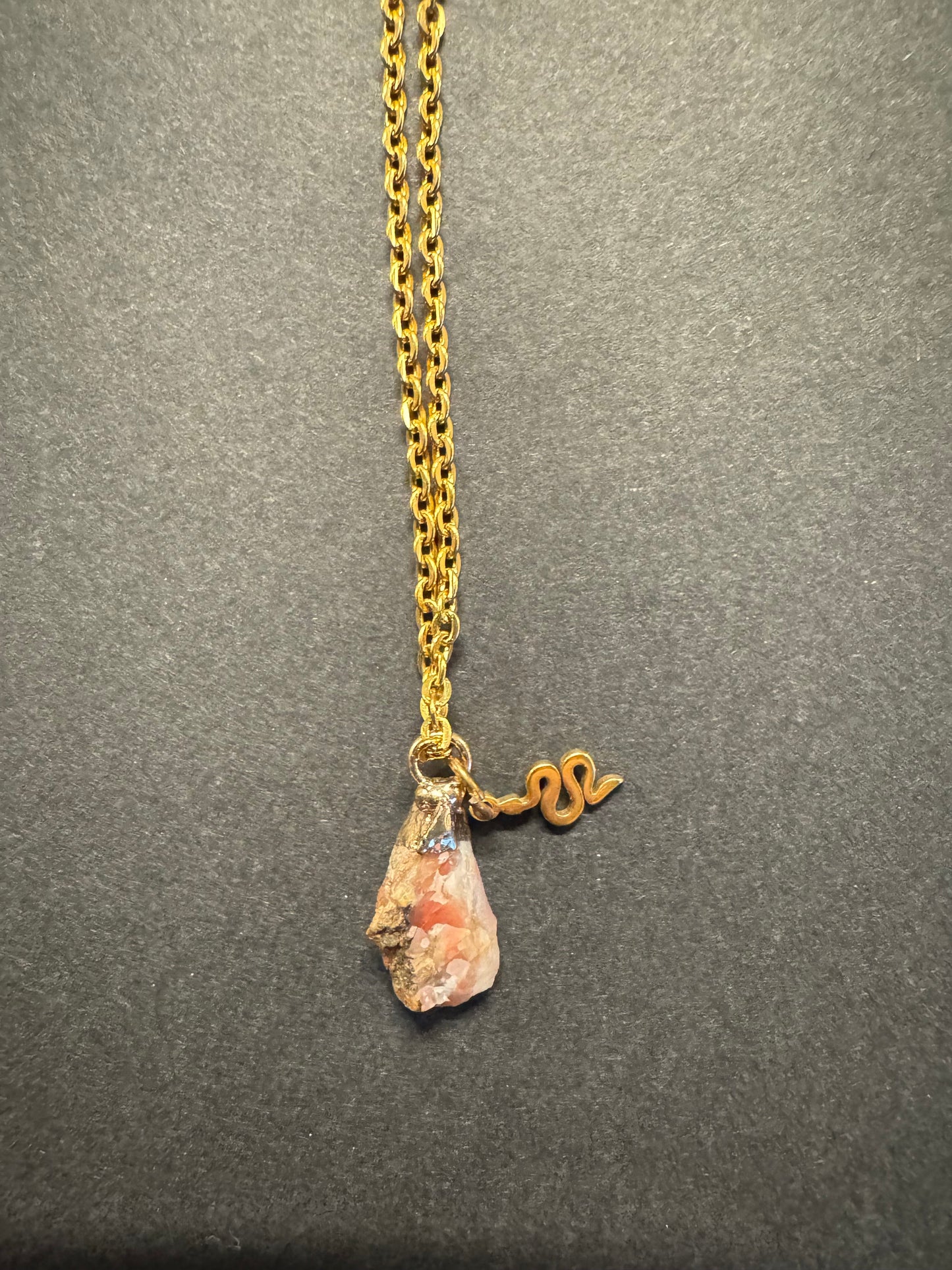 Karneol Kette (roh, gold)
